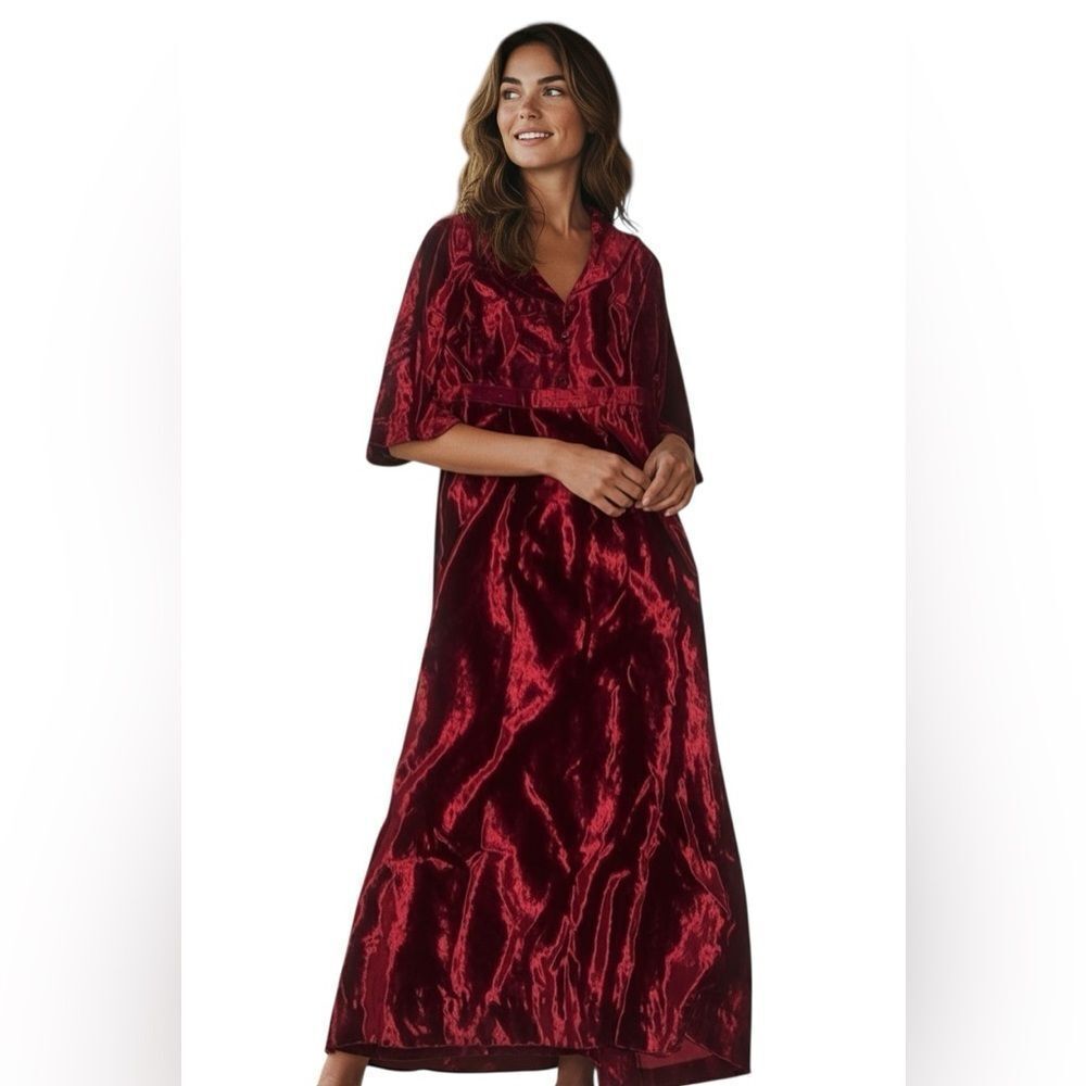 Vintage Watters & Watters Jacket and Skirt Red Velvet 2 Piece Set Size 12